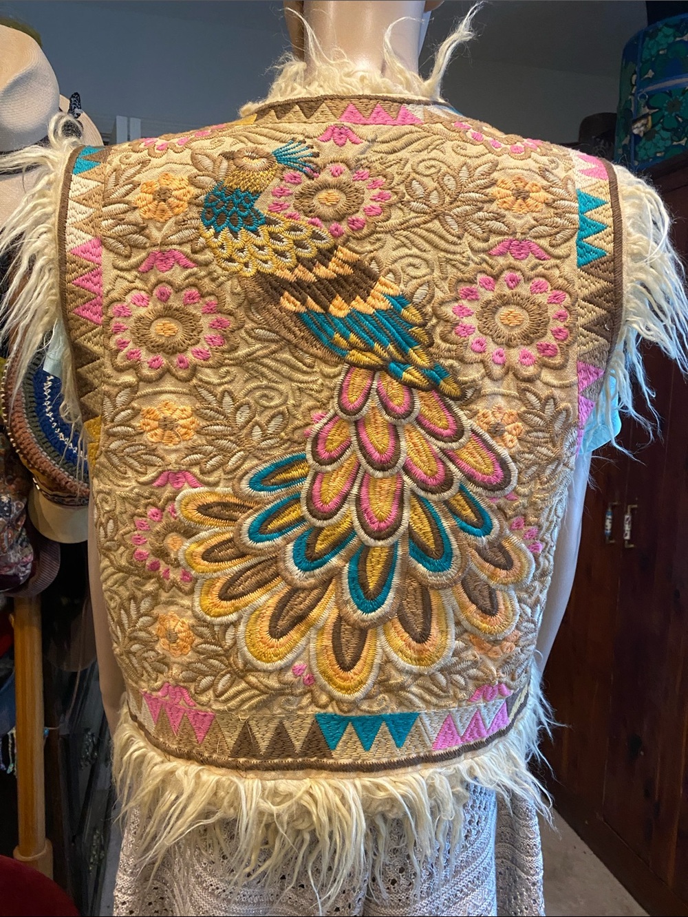 Spell Rue Embroidered Faux Fur Vest - Picture 3 of 7
